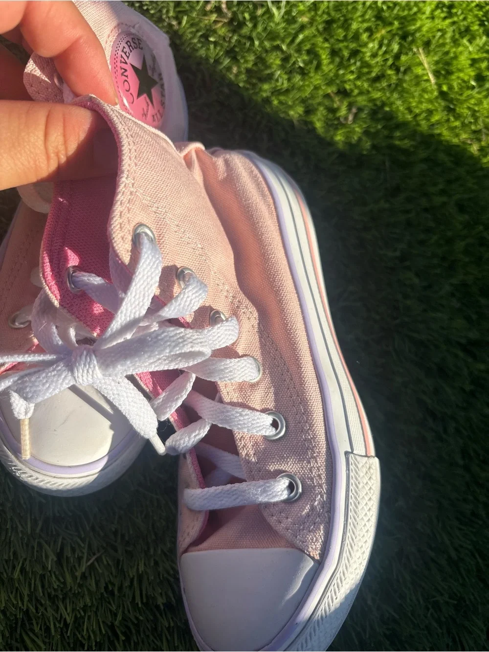 Converse Kids Pink High-Top Canvas Sneakers size 12 kids